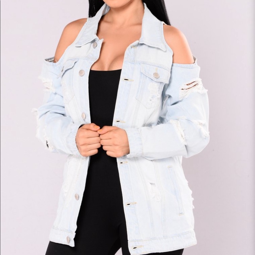 Fashion nova light blue jacket